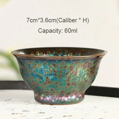 Blue Glaze Ceramic Tea Cup-ToShay.org