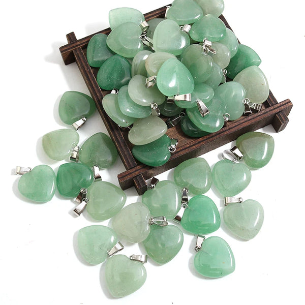 Green Aventurine Heart Pendants-ToShay.org