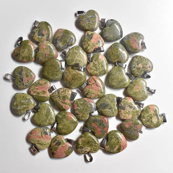 Mixed Crystal Heart Pendants-ToShay.org