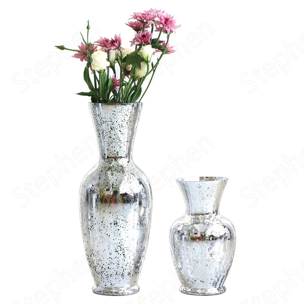 Silver Glass Vase-ToShay.org