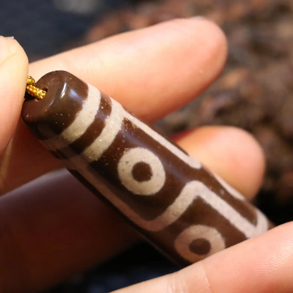 Tibetan Agate Eyes Dzi Bead-ToShay.org