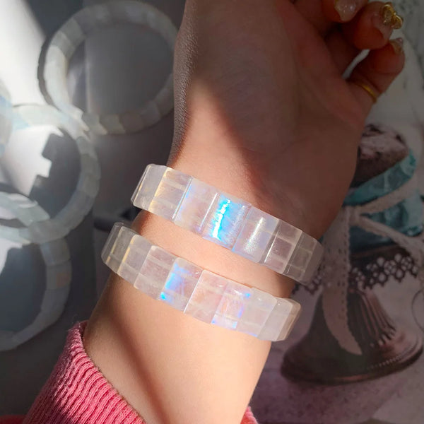 Blue Light Moonstone Bracelet-ToShay.org