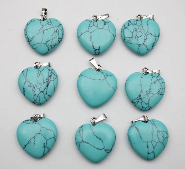 Mixed Crystal Heart Pendants-ToShay.org