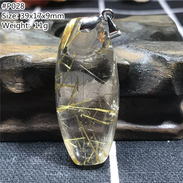 Gold Rutilated Quartz Pendant-ToShay.org