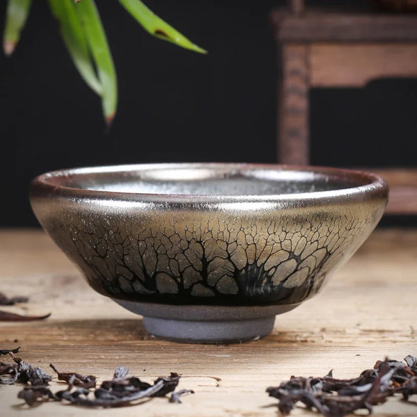 Silver Glaze Inlaid Teacups-ToShay.org