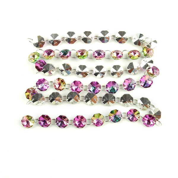 Rainbow Crystal Octagon Bead Chain-ToShay.org