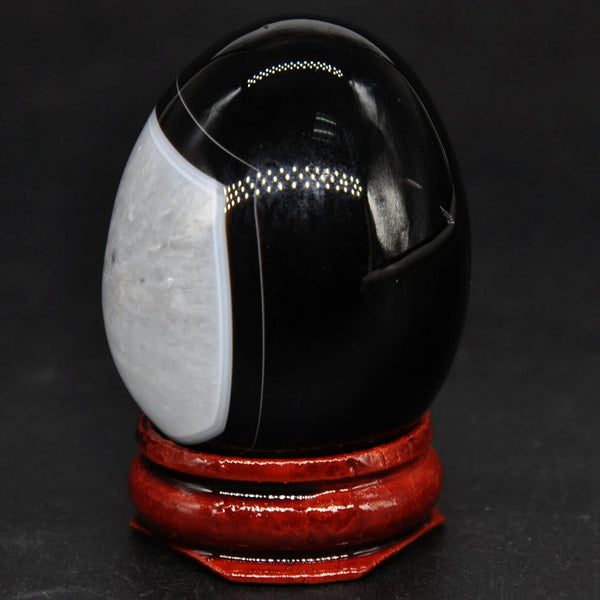 Black Evil Eye Agate Egg-ToShay.org