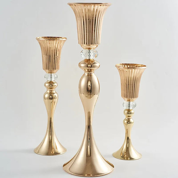 Gold Pillar Flower Vase-ToShay.org