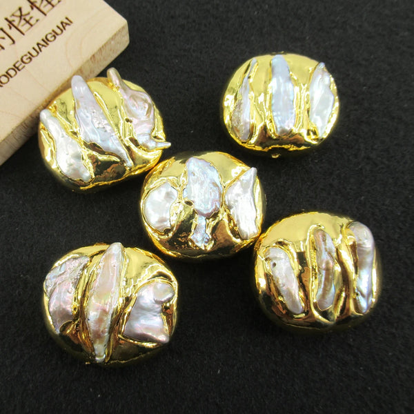 White Pearl Coin Beads-ToShay.org