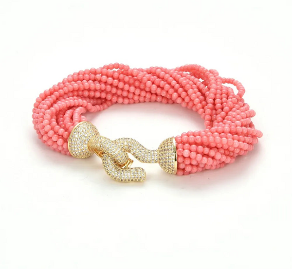 Pink Coral Beads Bracelet-ToShay.org