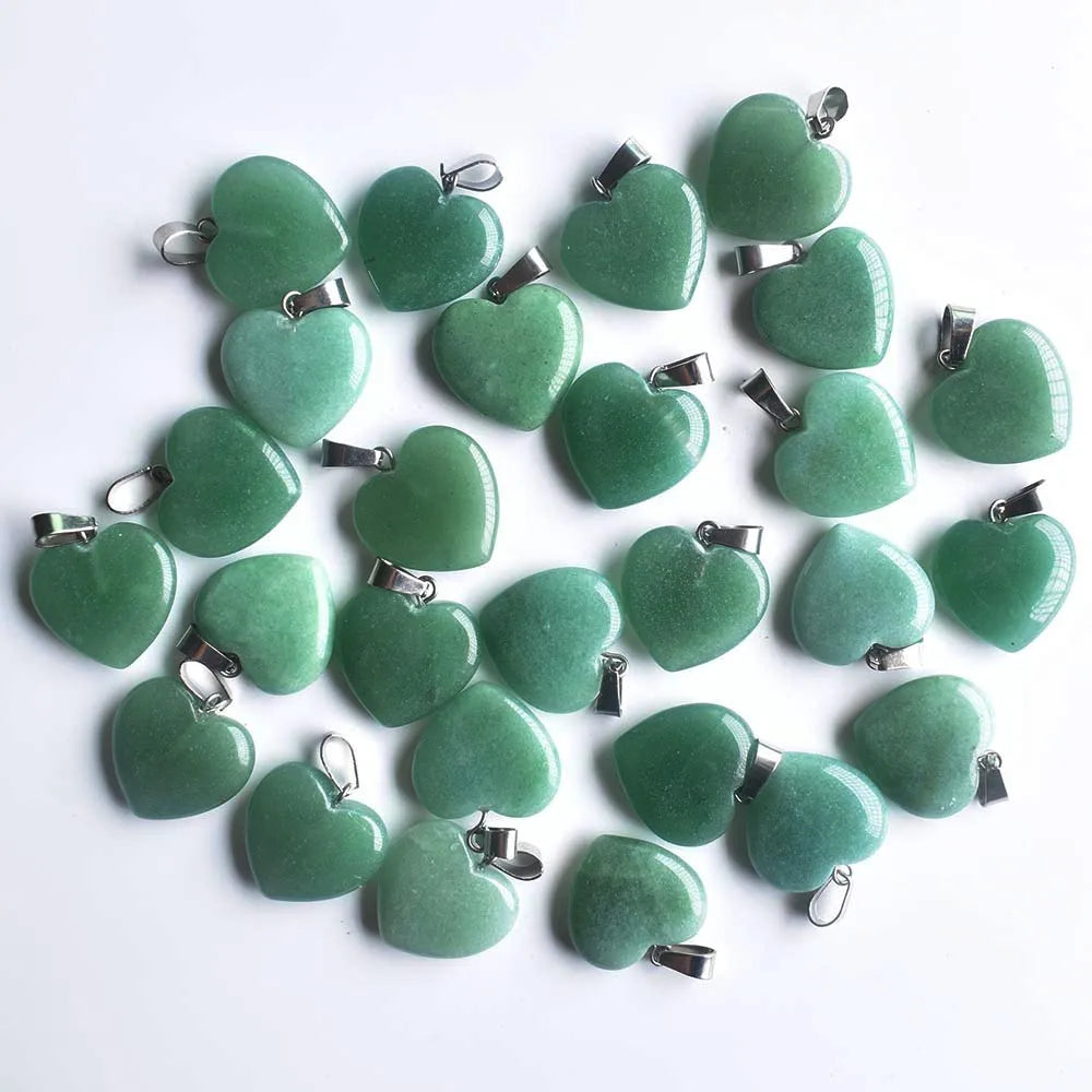 Mixed Agate Heart Pendants-ToShay.org