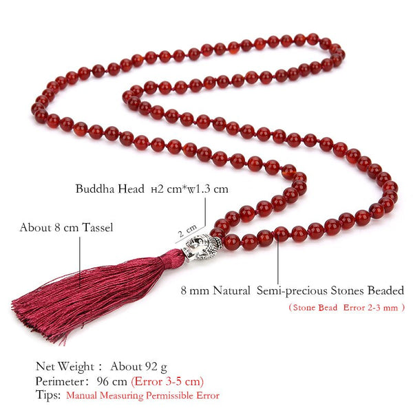 Red Carnelian Bead Necklace-ToShay.org