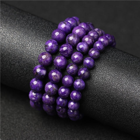 Purple Charoite Bead Bracelets-ToShay.org