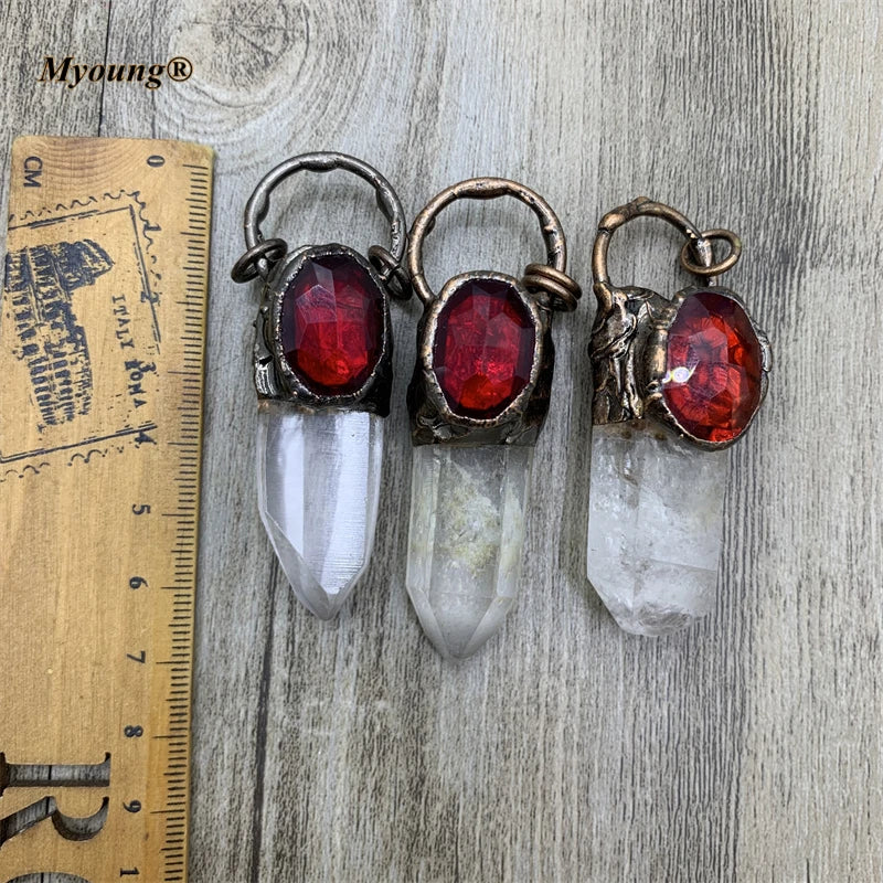 Clear Crystal Point Pendant-ToShay.org