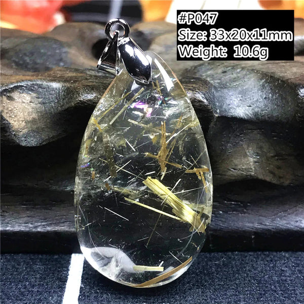 Gold Rutilated Quartz Pendant-ToShay.org