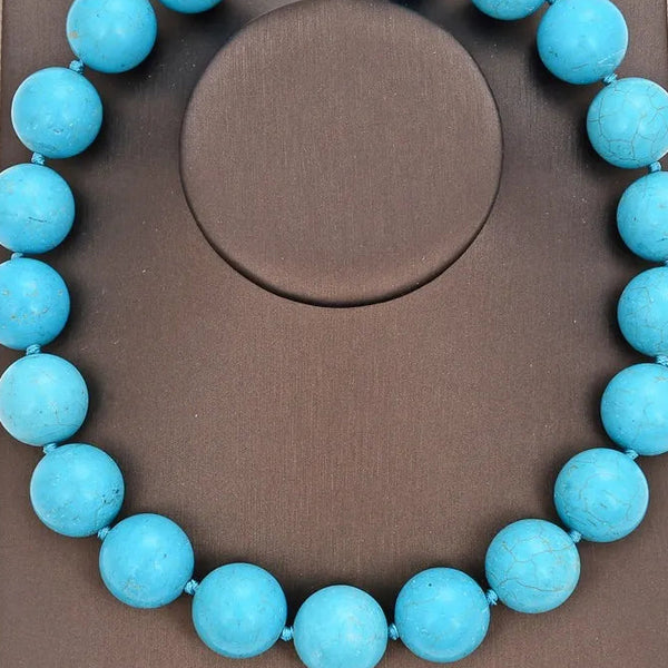Blue Turquoise Bead Necklace-ToShay.org