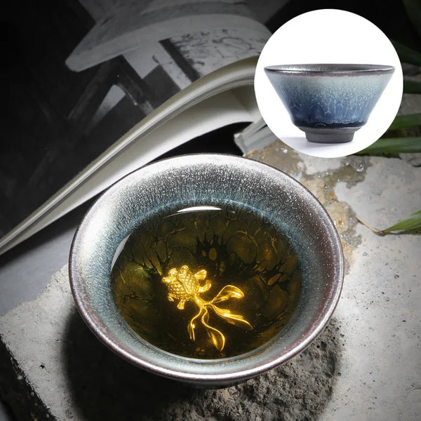 Silver Glaze Inlaid Teacups-ToShay.org