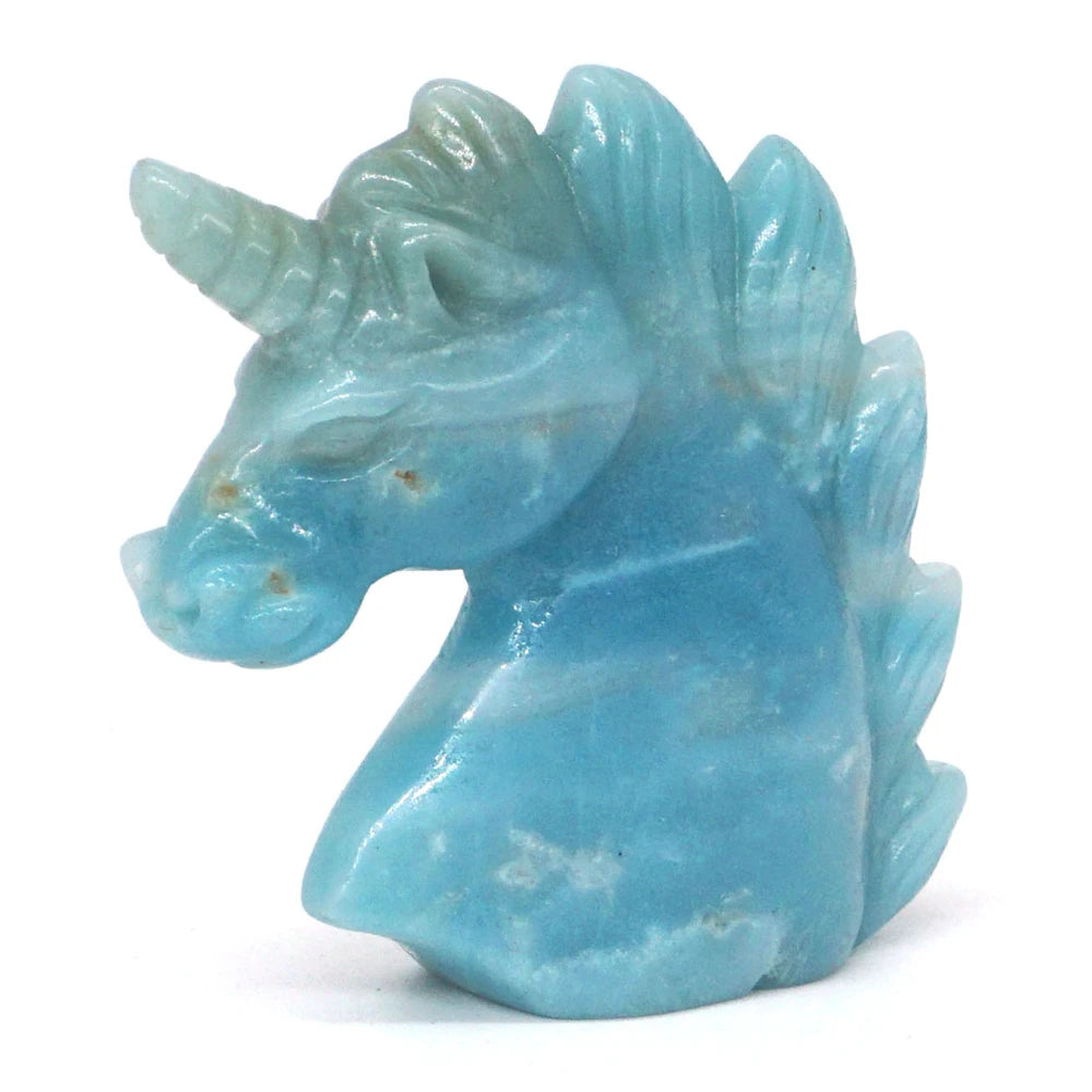 Blue Amazonite Unicorn Head-ToShay.org