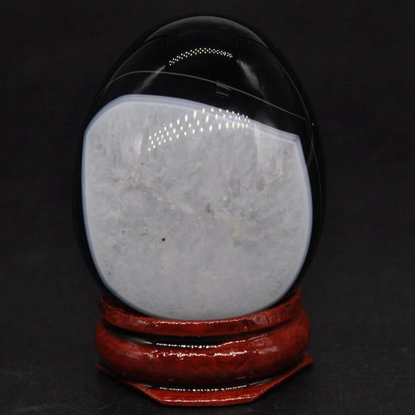Black Evil Eye Agate Egg-ToShay.org