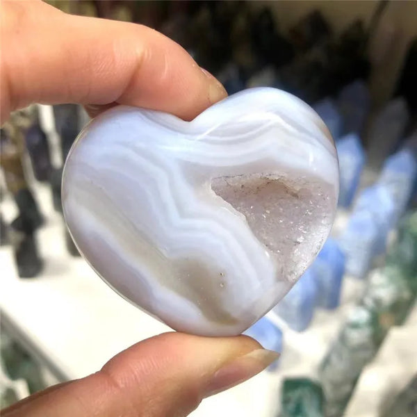 Grey Agate Crystal Heart-ToShay.org