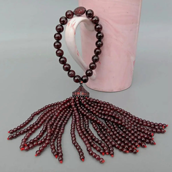 Red Garnet Tassel Mala-ToShay.org