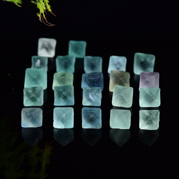 Green Fluorite Octahedral Stones-ToShay.org