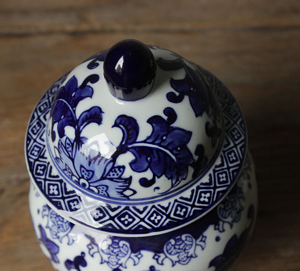 Blue White Ceramic Jar-ToShay.org