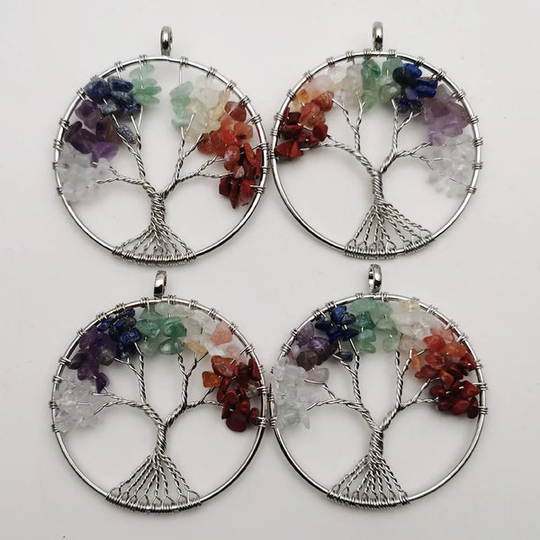 Mixed Crystal Tree Pendant-ToShay.org