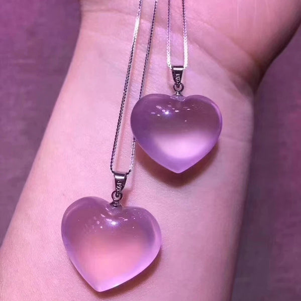 Pink Rose Quartz Heart Pendant-ToShay.org