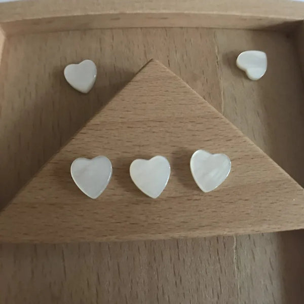 White Pearl Shell Hearts-ToShay.org