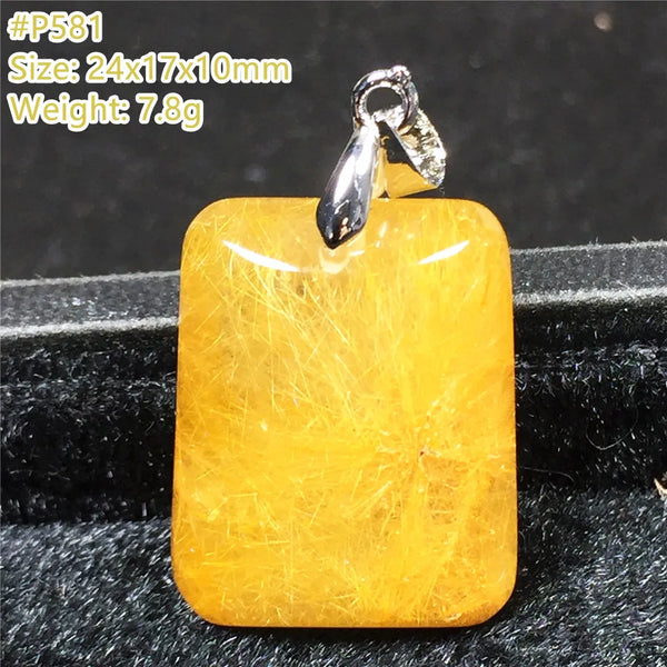 Gold Rutilated Quartz Pendant-ToShay.org