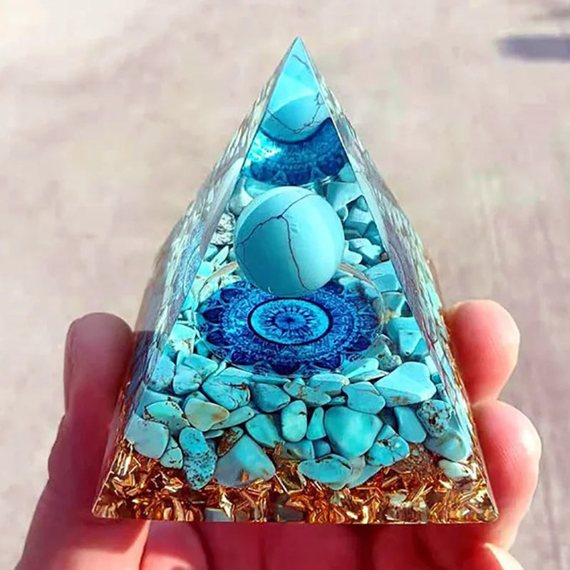 Energy Orgonite Turquoise Pyramid-ToShay.org