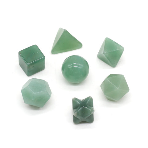 Green Aventurine Platonic Solids-ToShay.org