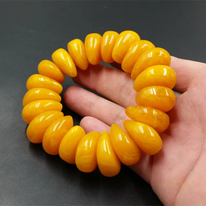 Yellow Beeswax Amber Bracelet-ToShay.org