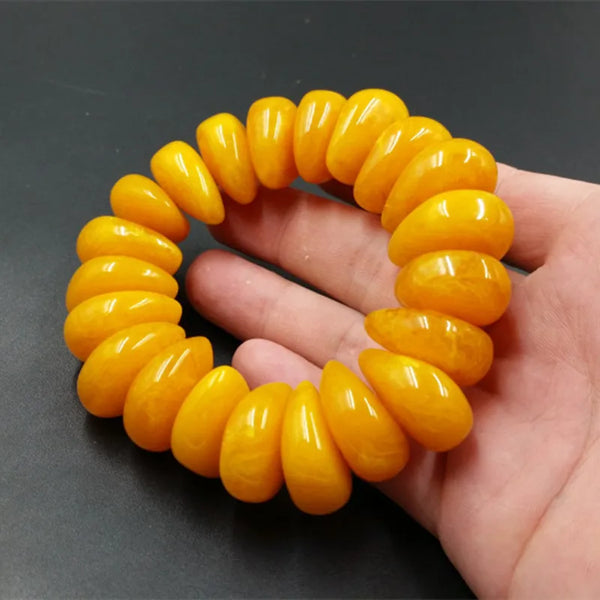 Yellow Beeswax Amber Bracelet-ToShay.org