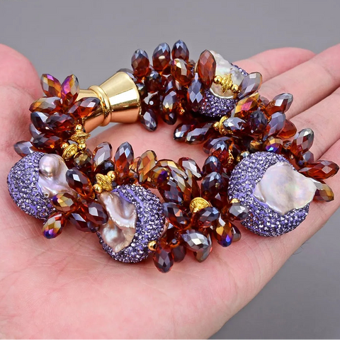 Purple Keshi Pearl Bracelet-ToShay.org