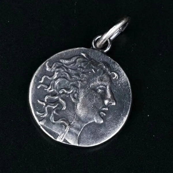 Silver Greek God Coin Pendant-ToShay.org