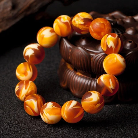 Yellow Amber Bead Bracelet-ToShay.org