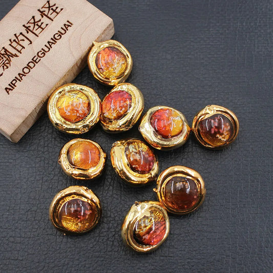 Orange Moss Glass Beads-ToShay.org