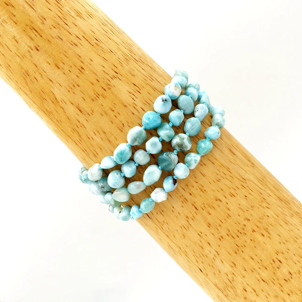 Blue Larimar Bead Bracelet-ToShay.org