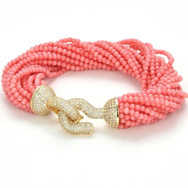 Pink Coral Beads Bracelet-ToShay.org