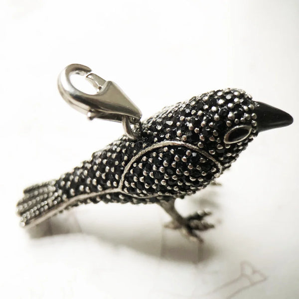 Black Silver Raven Charm-ToShay.org