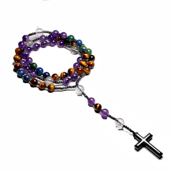 Purple Amethyst Rosary Beads-ToShay.org