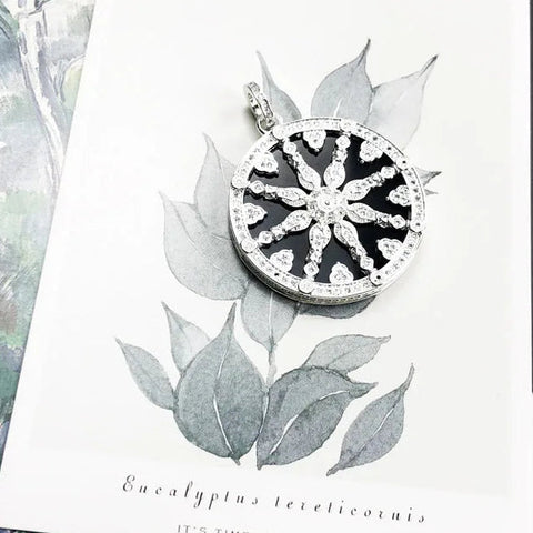 Silver Crystal Wheel Charm-ToShay.org