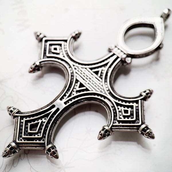 Black Silver Cross Pendant-ToShay.org