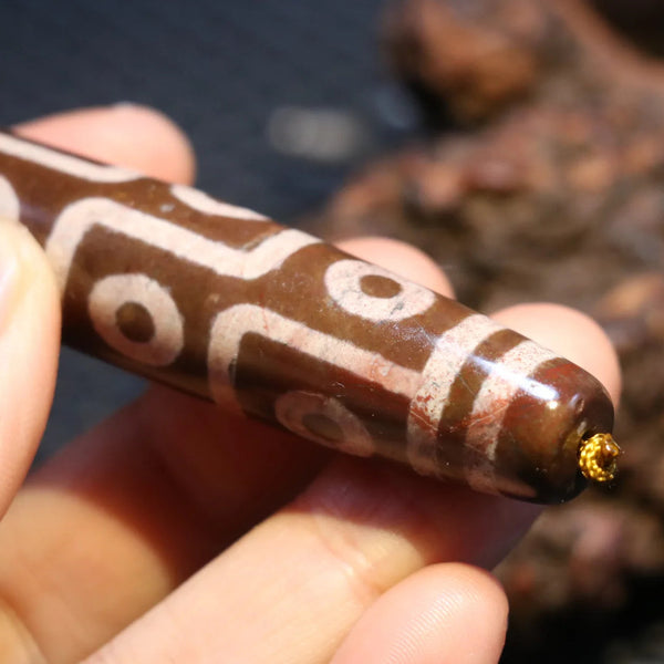 Tibetan Agate Eyes Dzi Bead-ToShay.org