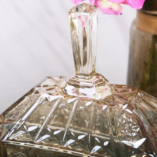 Amber Glass Candy Jar-ToShay.org