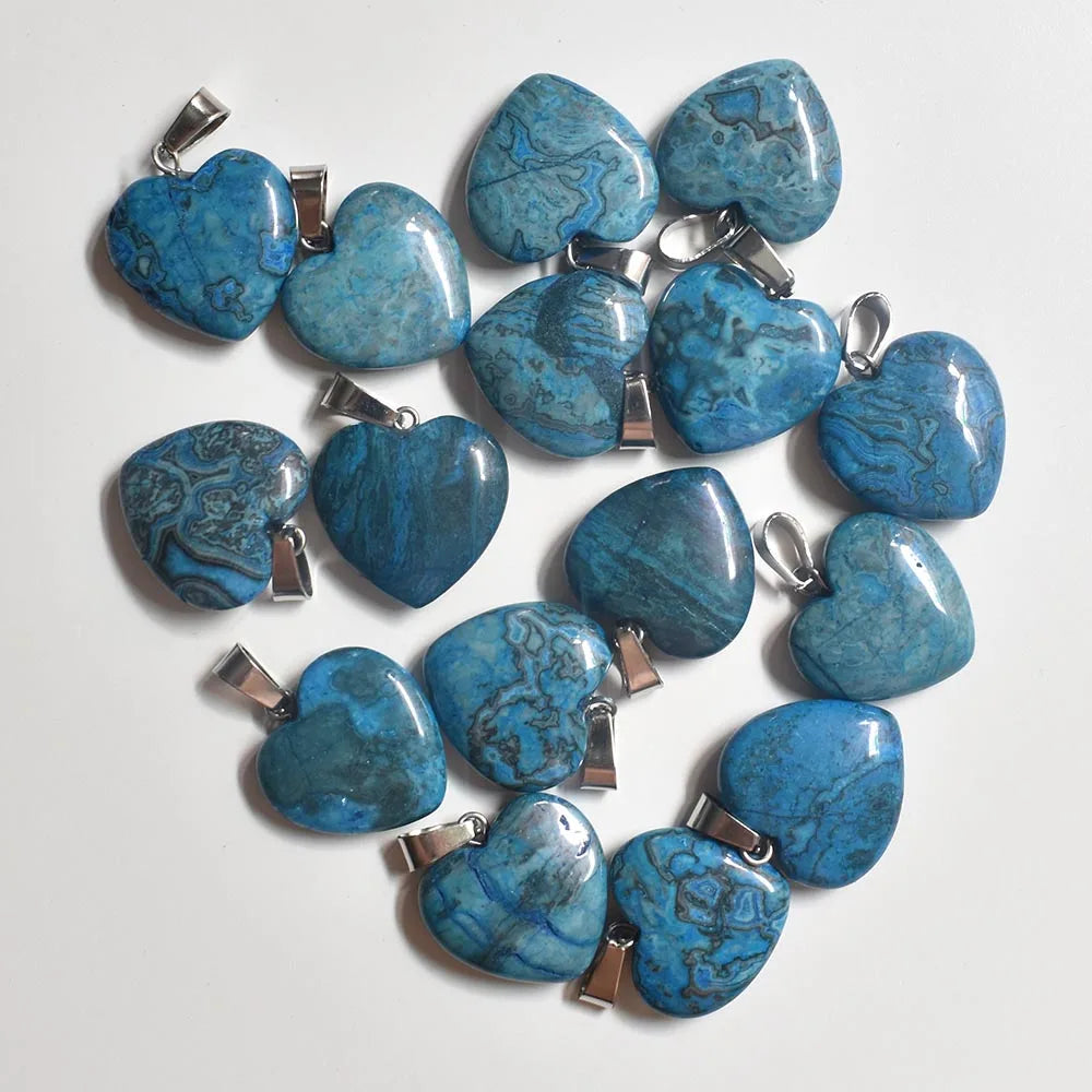Blue Onyx Heart Pendants-ToShay.org