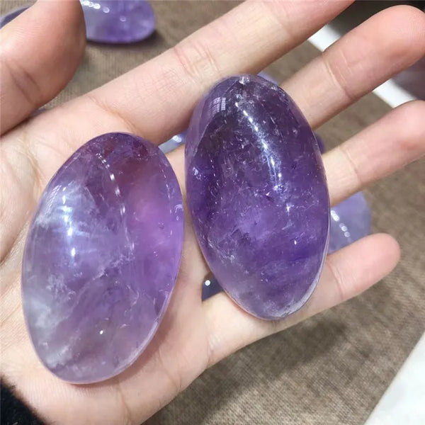 Purple Amethyst Palm Stones-ToShay.org