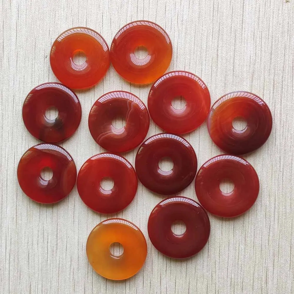 Red Agate Donut Beads-ToShay.org